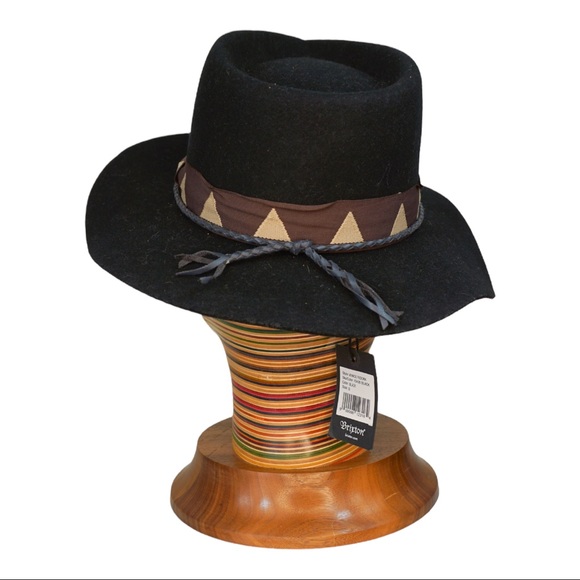 BRIXTON Venice fedora black hat NWT sz S - Picture 3 of 4